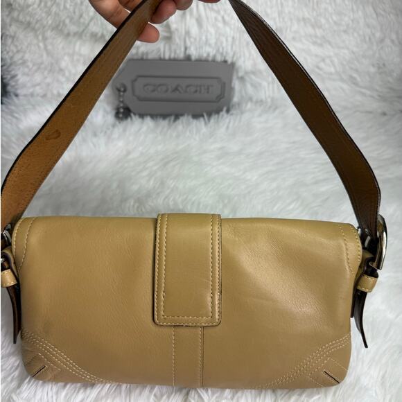 Vintage COACH Y2k Soho Saddle Tan Flap Shoulder Bag - Picture 2 of 10